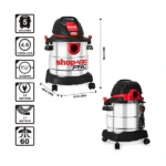 ASPIRADORA SOLIDOS/LIQUIDOS METALICA 5GL 4.5HP +ACCESORIOS SHOP VAC - Imagen 4